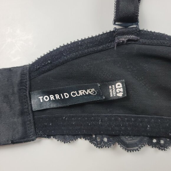 Torrid Curve Black Lace Full Coverage Underwire Bra Size 42D - Picture 8 of 11
